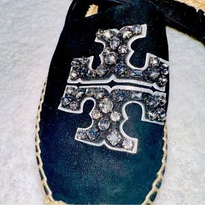 Tori, Burch, black suede moccasins. Worn twice. These are very comfortable